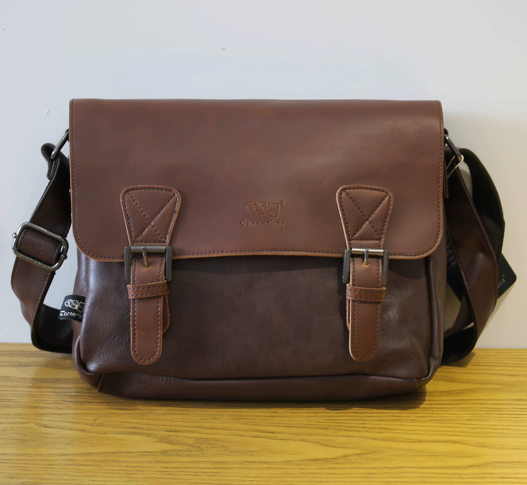 Adjustable Strap Leather Messenger Bag