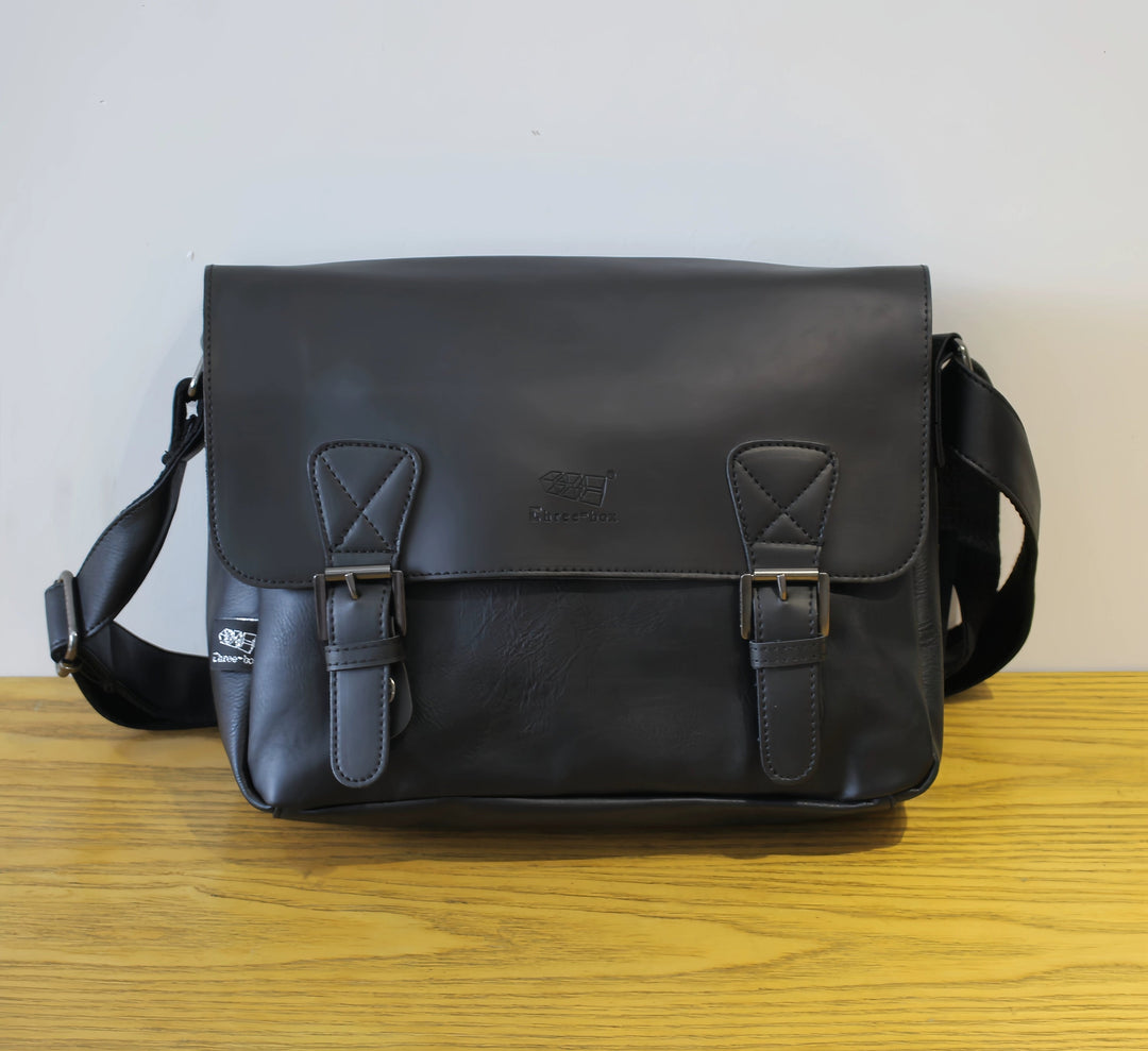 Adjustable Strap Leather Messenger Bag