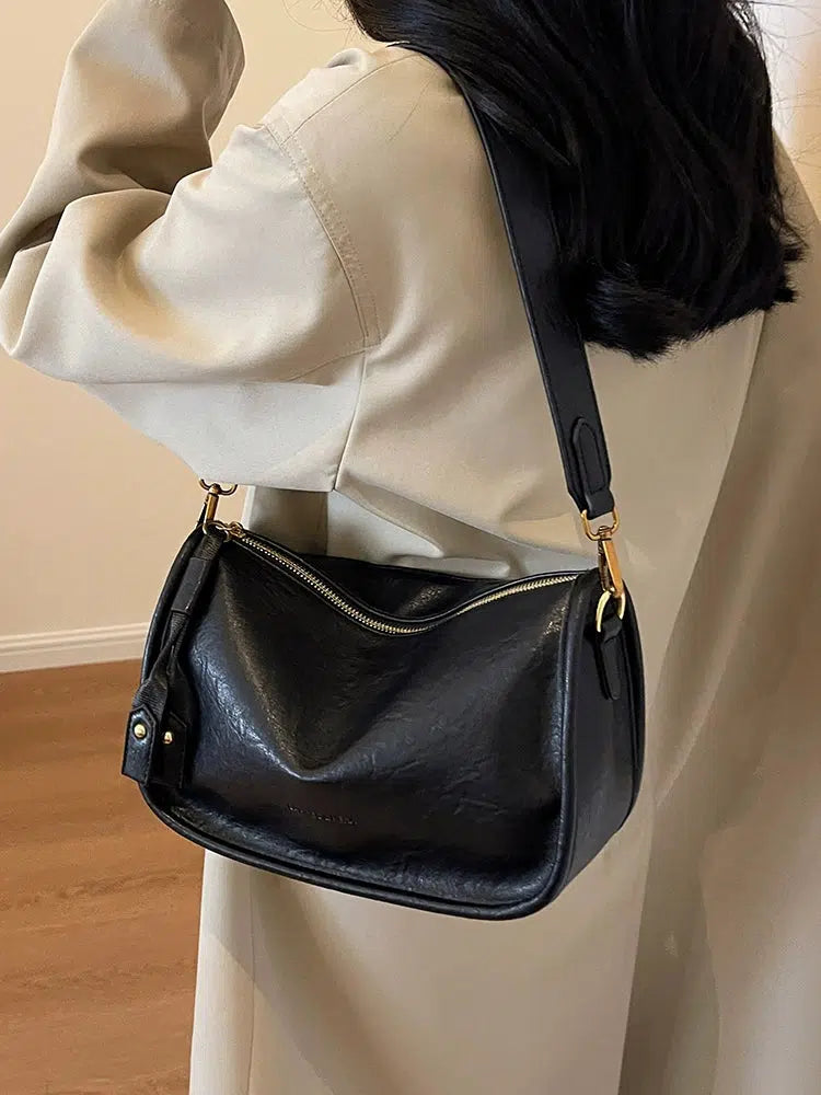 Adjustable Strap Leather Shoulder Bag