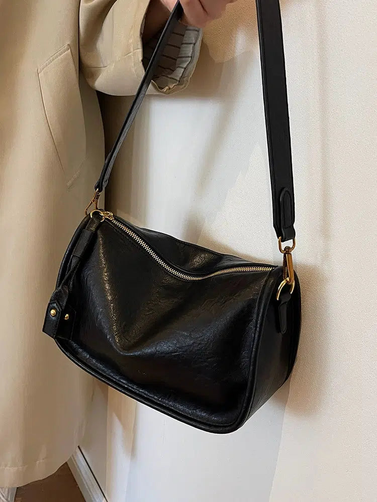 Adjustable Strap Leather Shoulder Bag