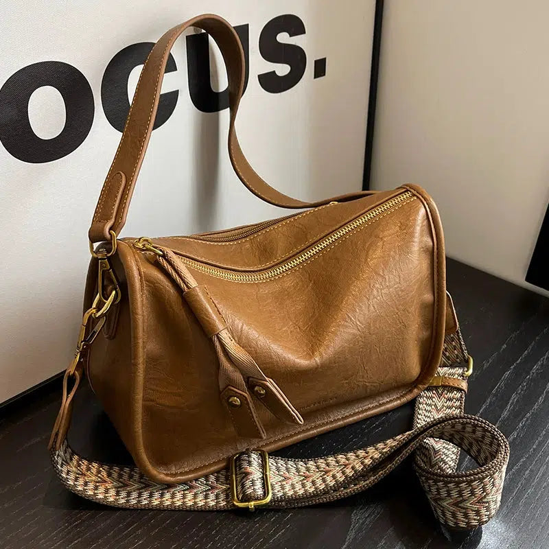 Adjustable Strap Leather Shoulder Bag