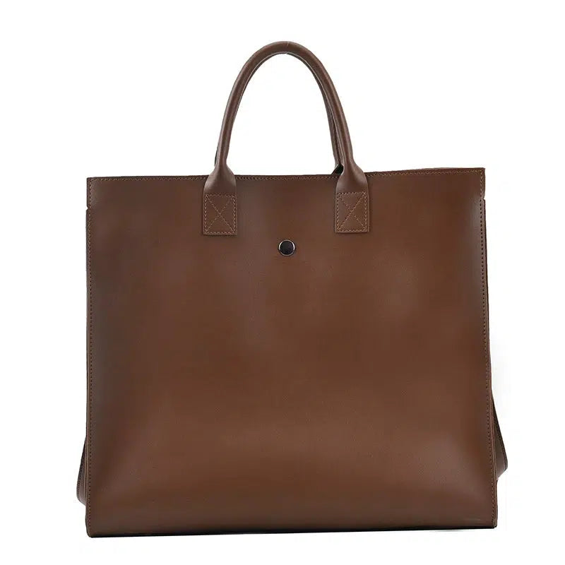 Adjustable Strap Leather Tote Bag