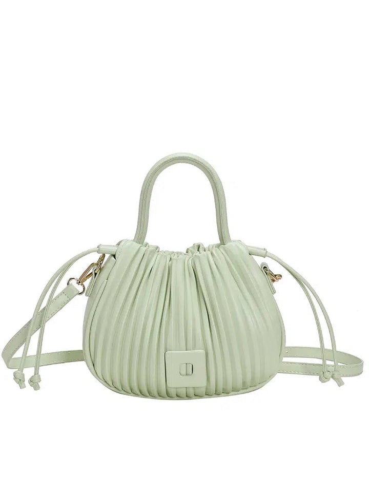 Adjustable Strap Pleated Bucket Bag