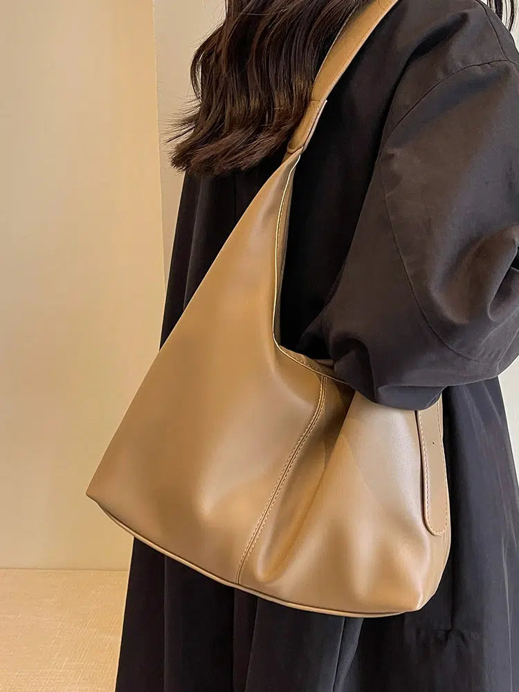 Adjustable Strap Simple Leather Tote Bag