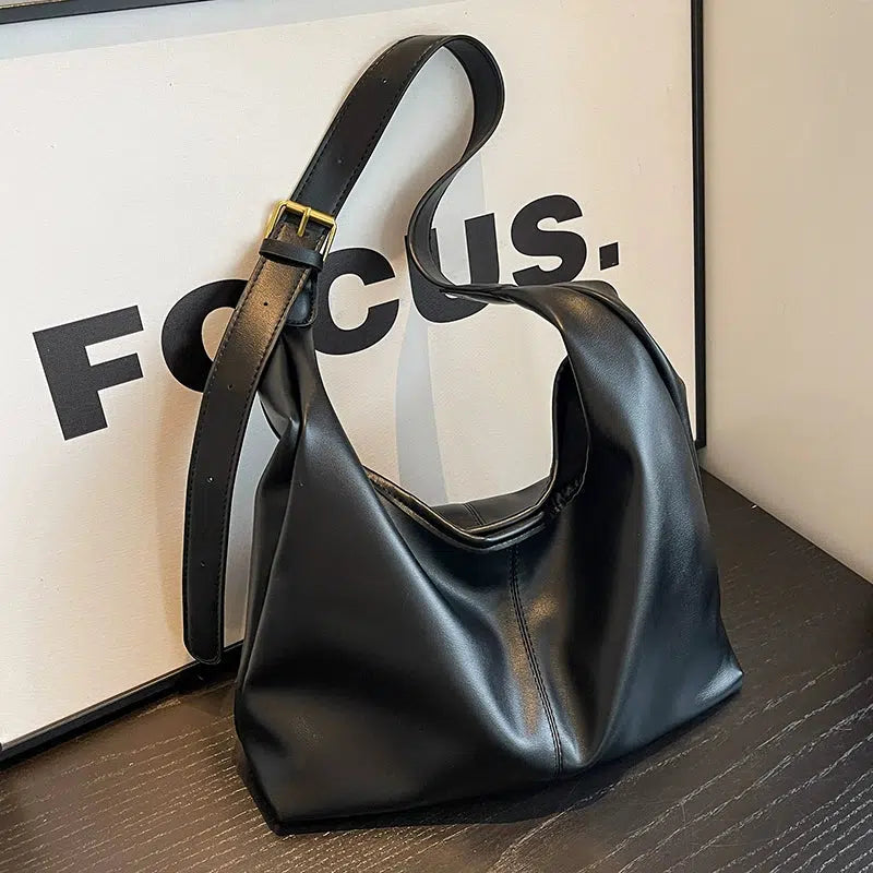 Adjustable Strap Simple Leather Tote Bag