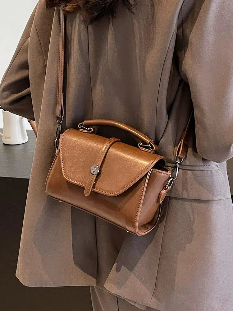 Adjustable Strap Square Leather Bag