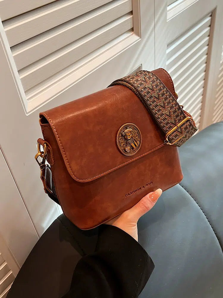 Adjustable Strap Square Leather Bag