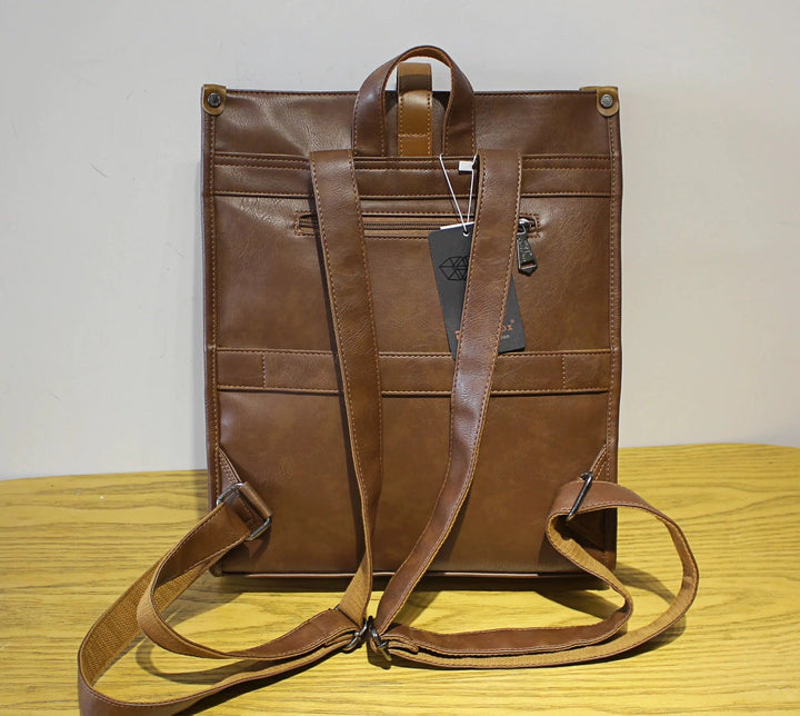 Adjustable Straps Modern Leather Backpack