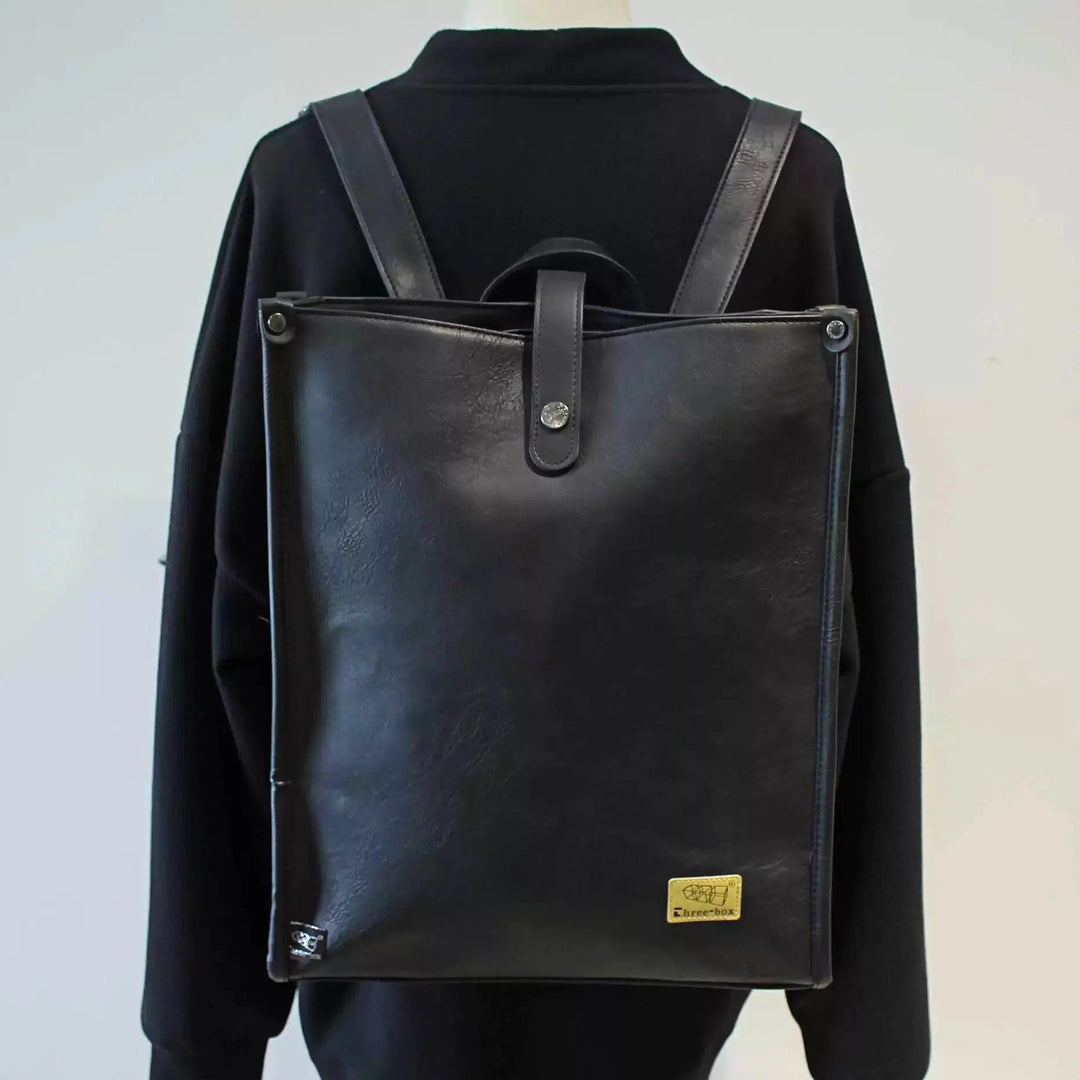 Adjustable Straps Modern Leather Backpack