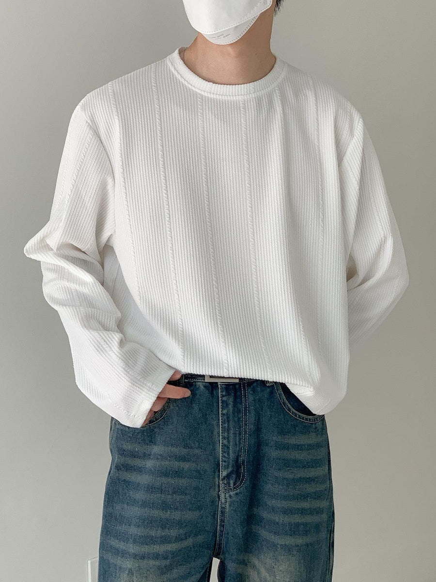 Anti-Wrinkle Striped Pullover