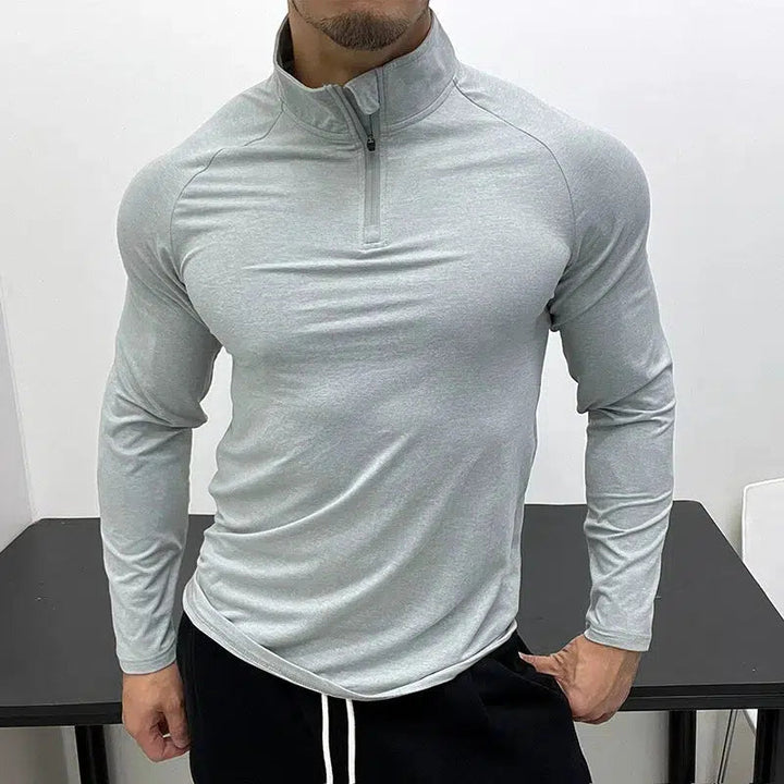 Athletic Quarter-Zip Collar Slim Shirt