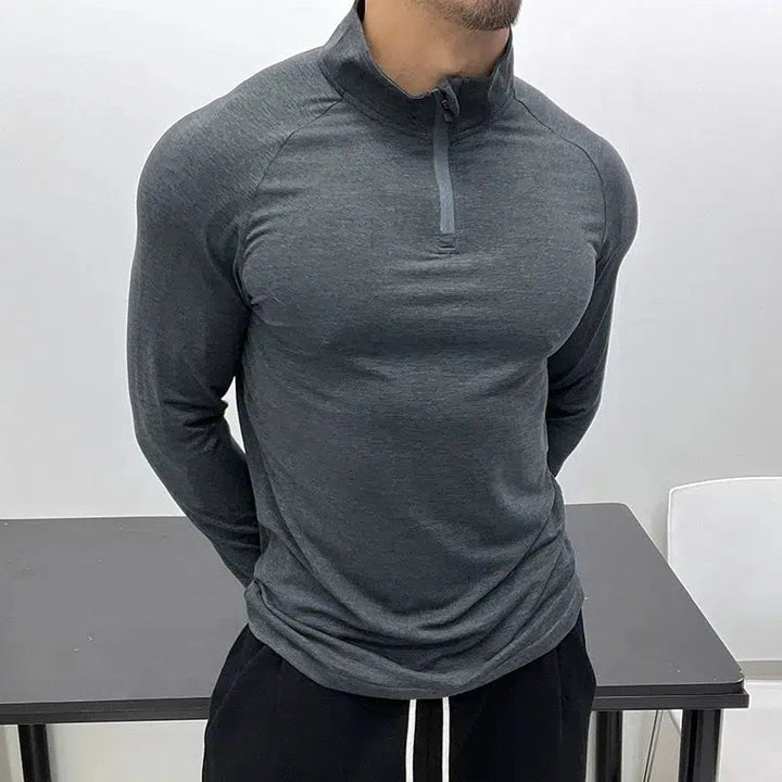 Athletic Quarter-Zip Collar Slim Shirt