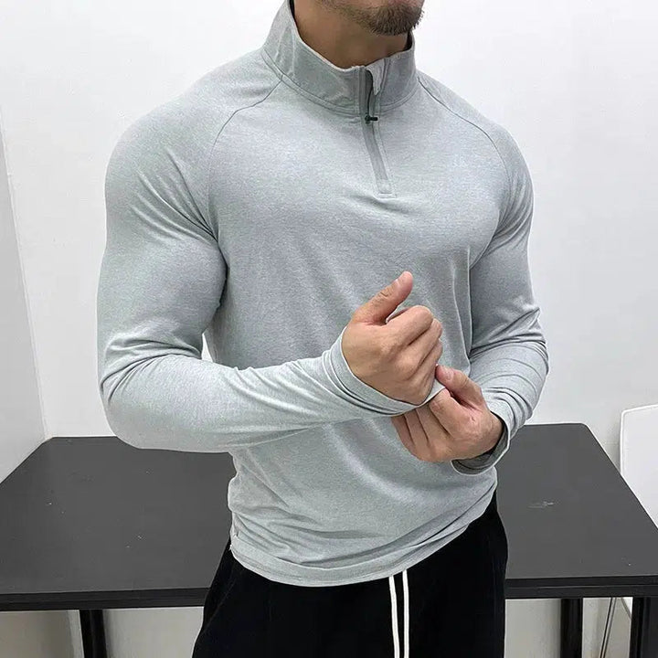 Athletic Quarter-Zip Collar Slim Shirt