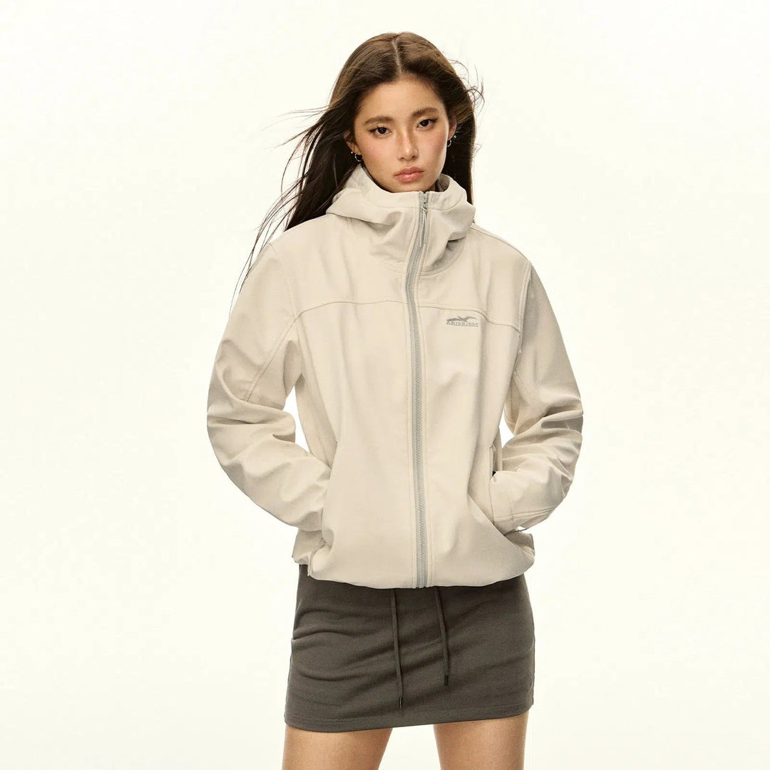 Athletic Zip-Up Coat with Integrated Hood