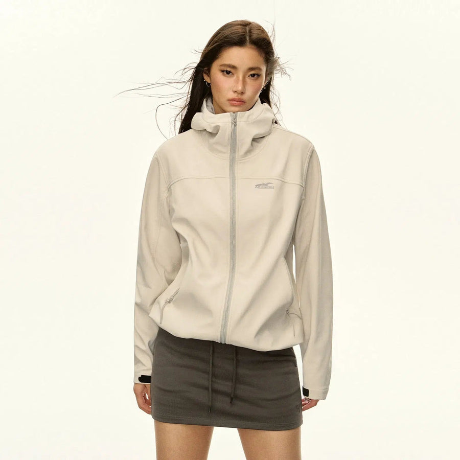 Athletic Zip-Up Coat with Integrated Hood