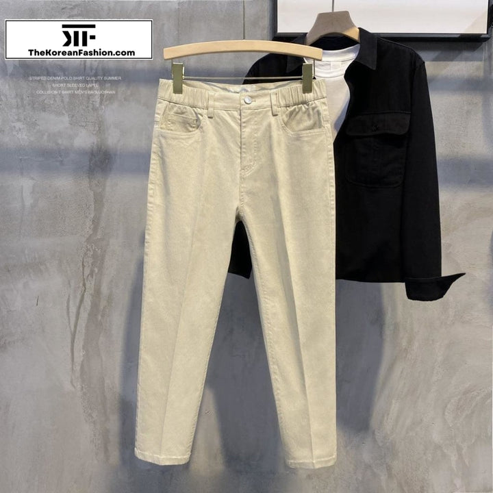 Autumn Cotton Elastic Waist Casual Pants