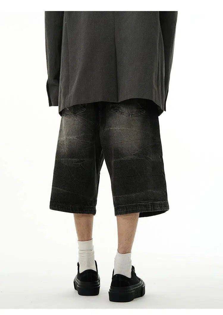 Baggy Mid-length Denim Shorts