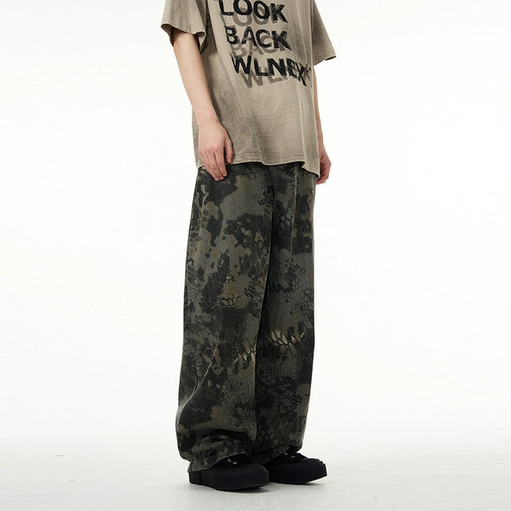 Baggy Snake Print Cargo Pants