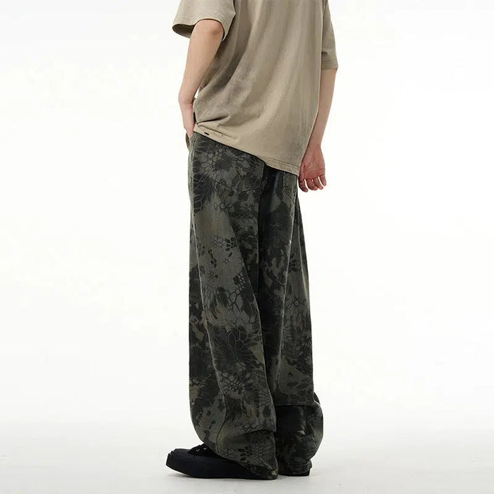 Baggy Snake Print Cargo Pants