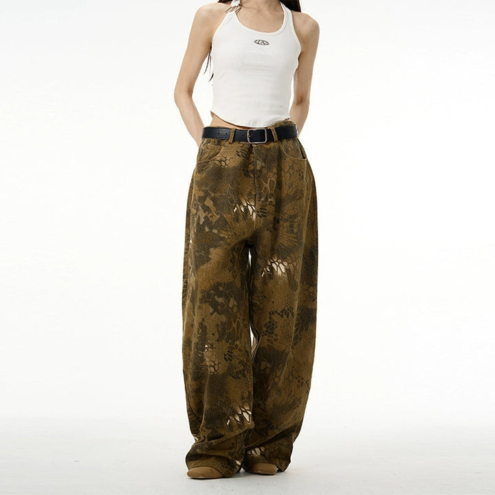 Baggy Snake Print Cargo Pants