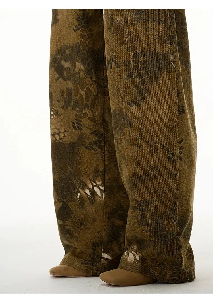 Baggy Snake Print Cargo Pants