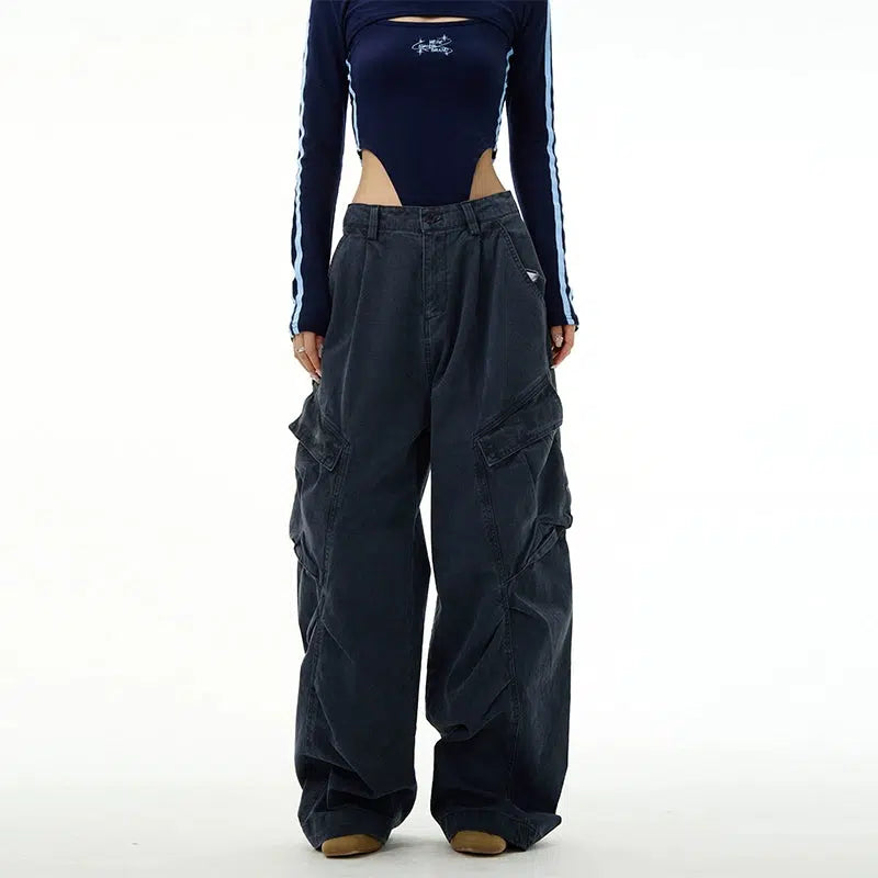 Baggy Straight-leg Cargo Pants