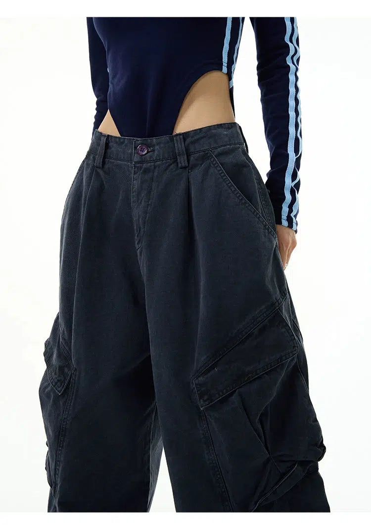 Baggy Straight-leg Cargo Pants