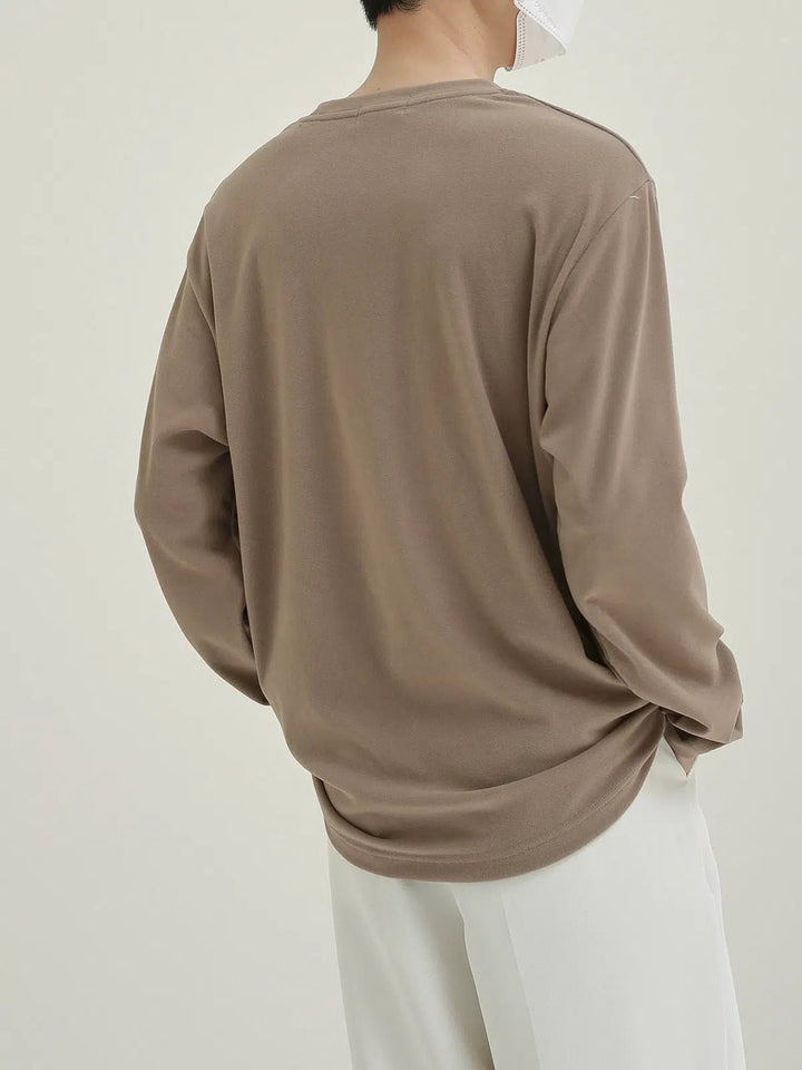 Basic Round Neck Long Sleeve Shirt