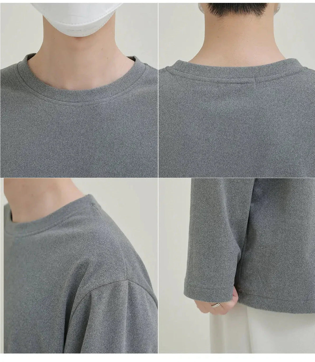 Basic Round Neck Long Sleeve Shirt