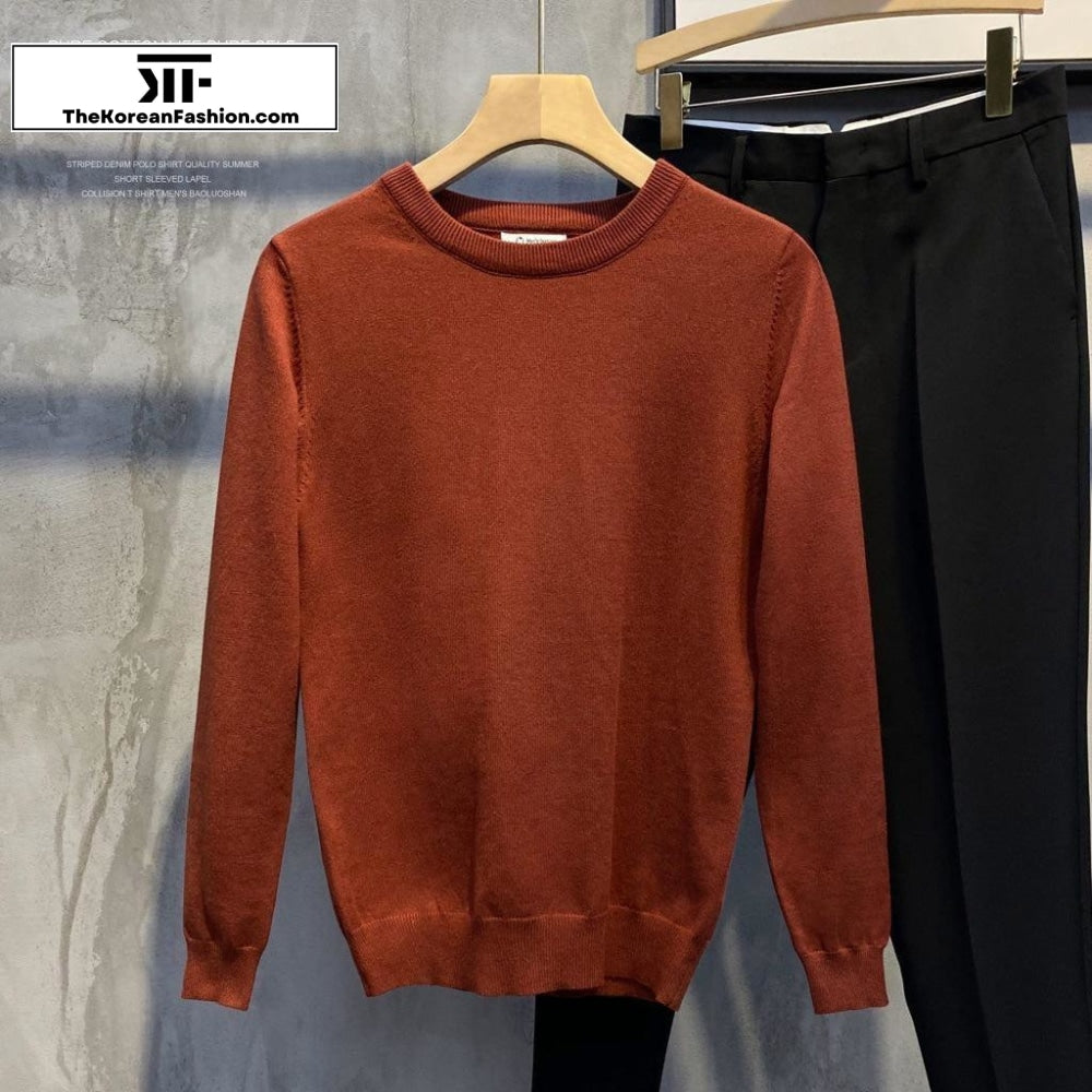 Basic Slim Crew Neck Sweater