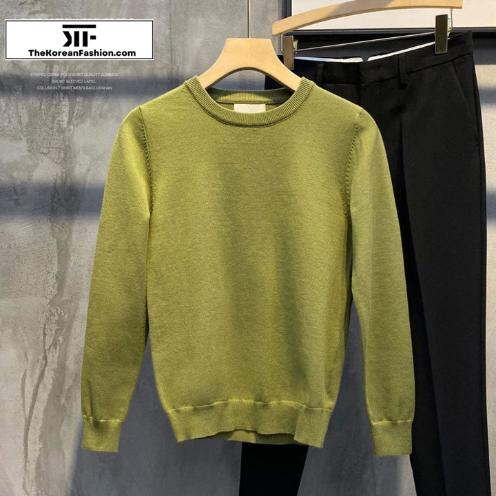 Basic Slim Crew Neck Sweater