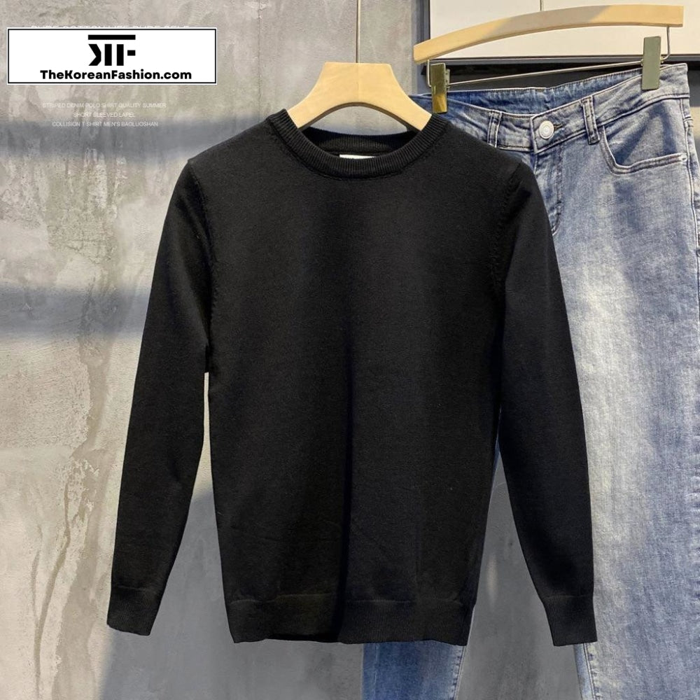 Basic Slim Crew Neck Sweater