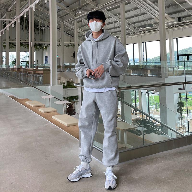 Basic Sports Hoodie Jogger Pants M Gray hoodie Gray pants