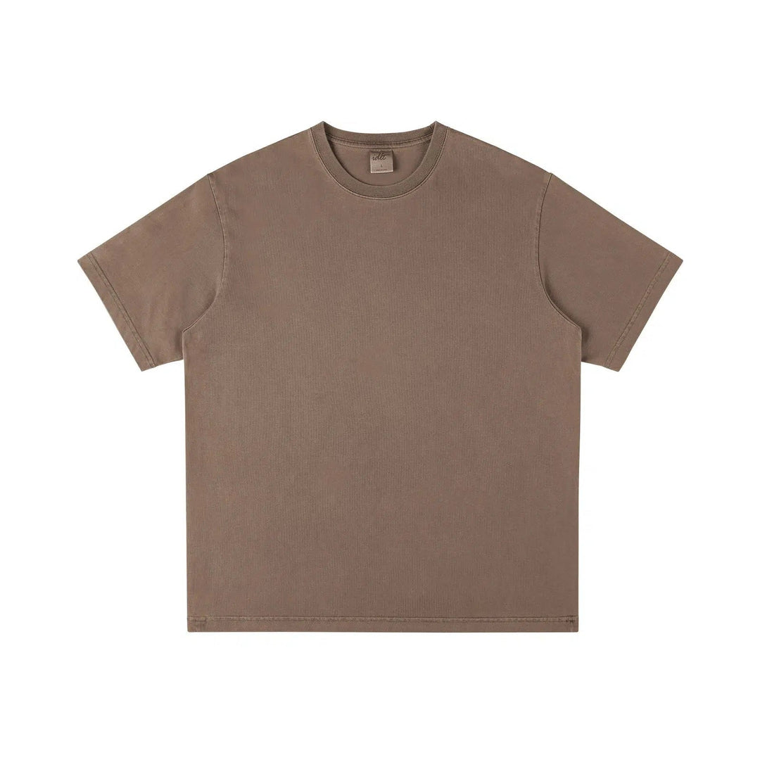 Basic Washed Cotton Drop Shoulder T-shirt