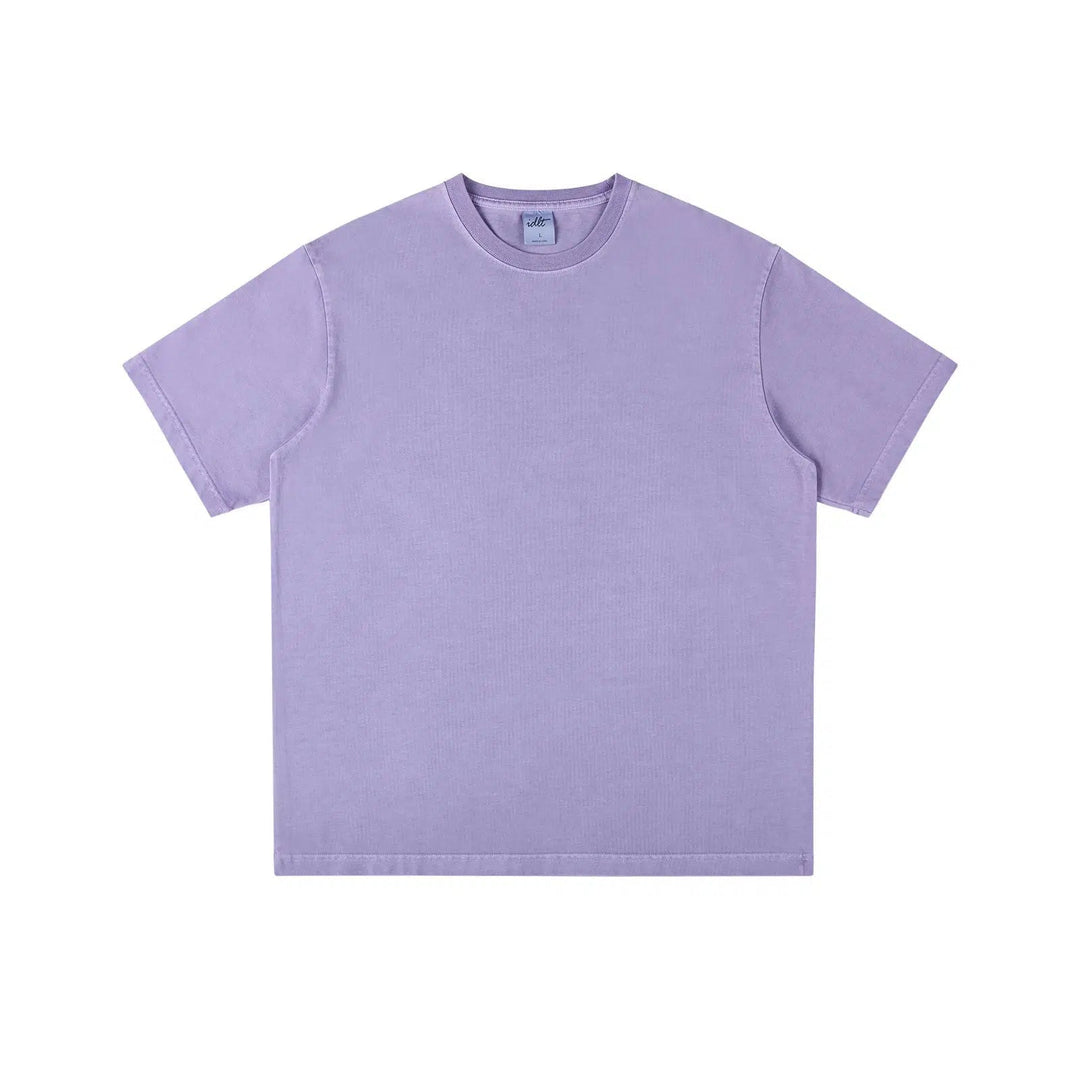 Basic Washed Cotton Drop Shoulder T-shirt