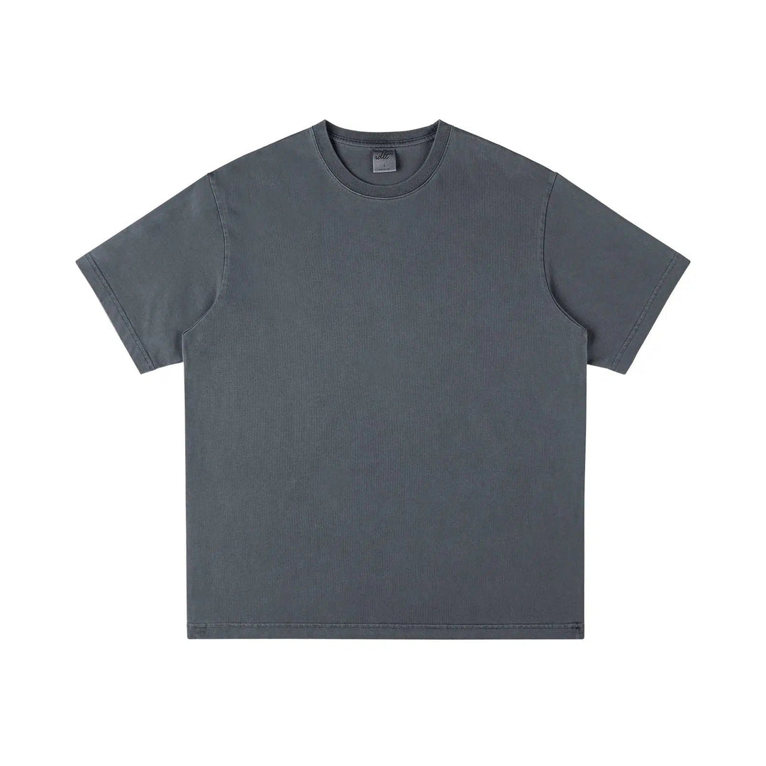 Basic Washed Cotton Drop Shoulder T-shirt