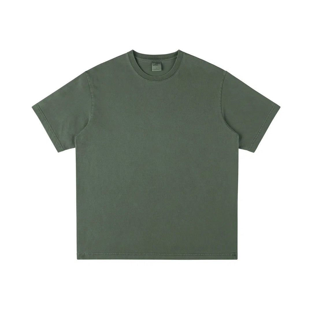 Basic Washed Cotton Drop Shoulder T-shirt