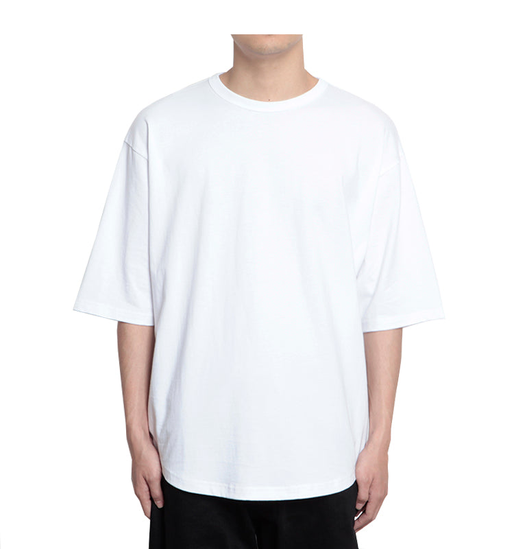 Basic Washed Curved Loose T-shirt