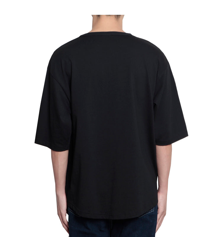 Basic Washed Curved Loose T-shirt