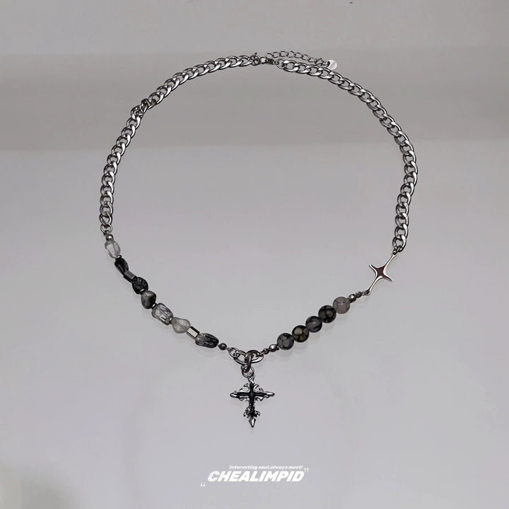 Beaded Cross Pendant Necklace