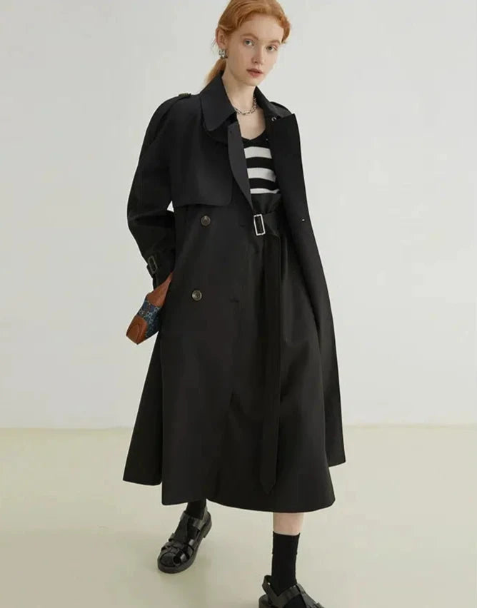 Long Belted Trench Coat