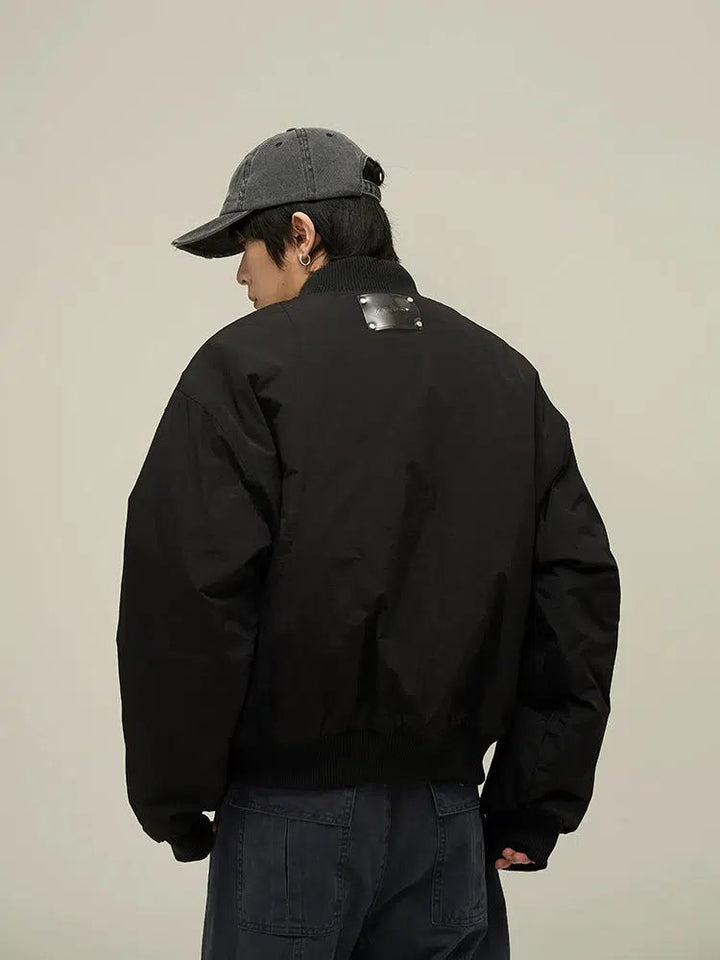 Black Bomber Quilted Jacket