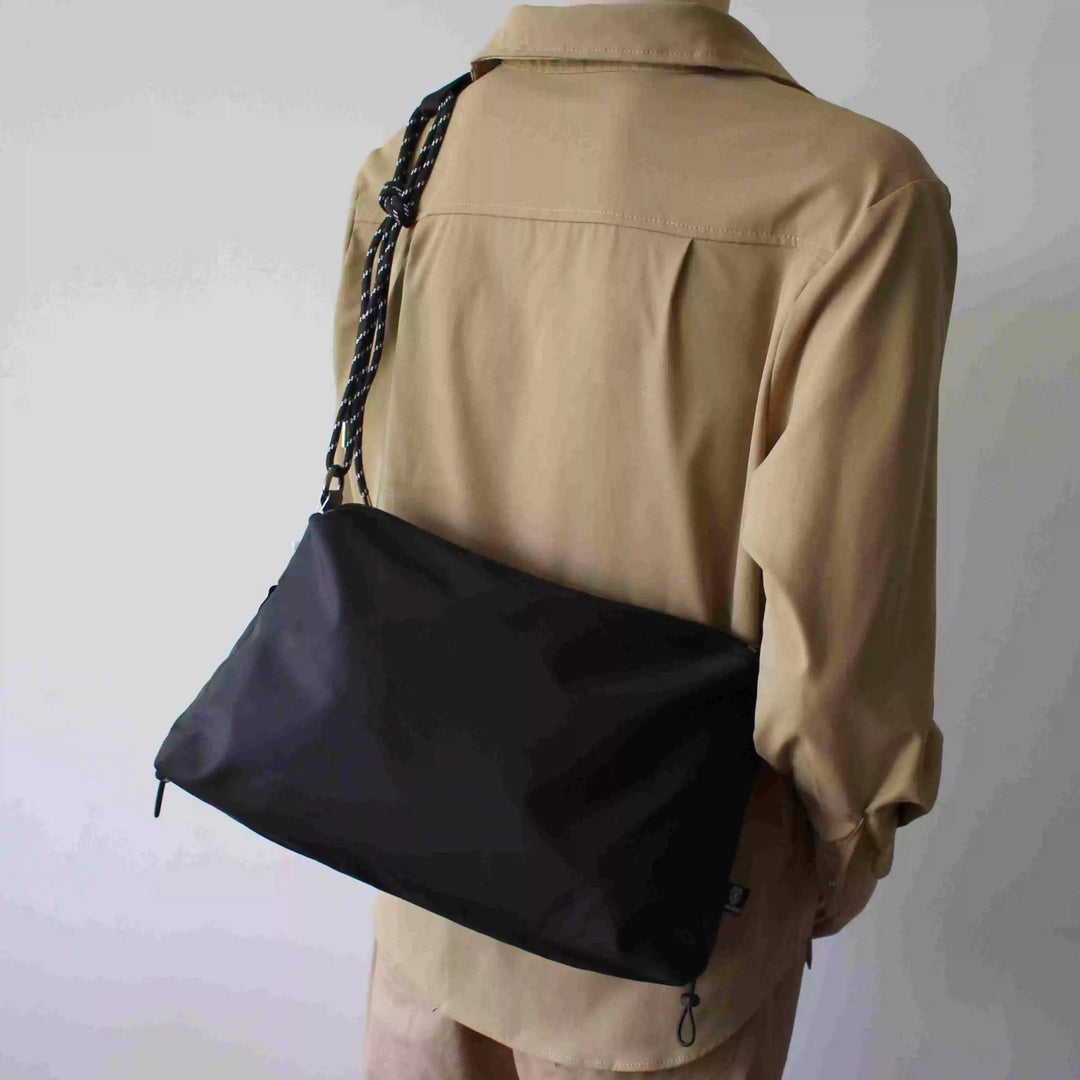 Black Canvas Shoulder Bag