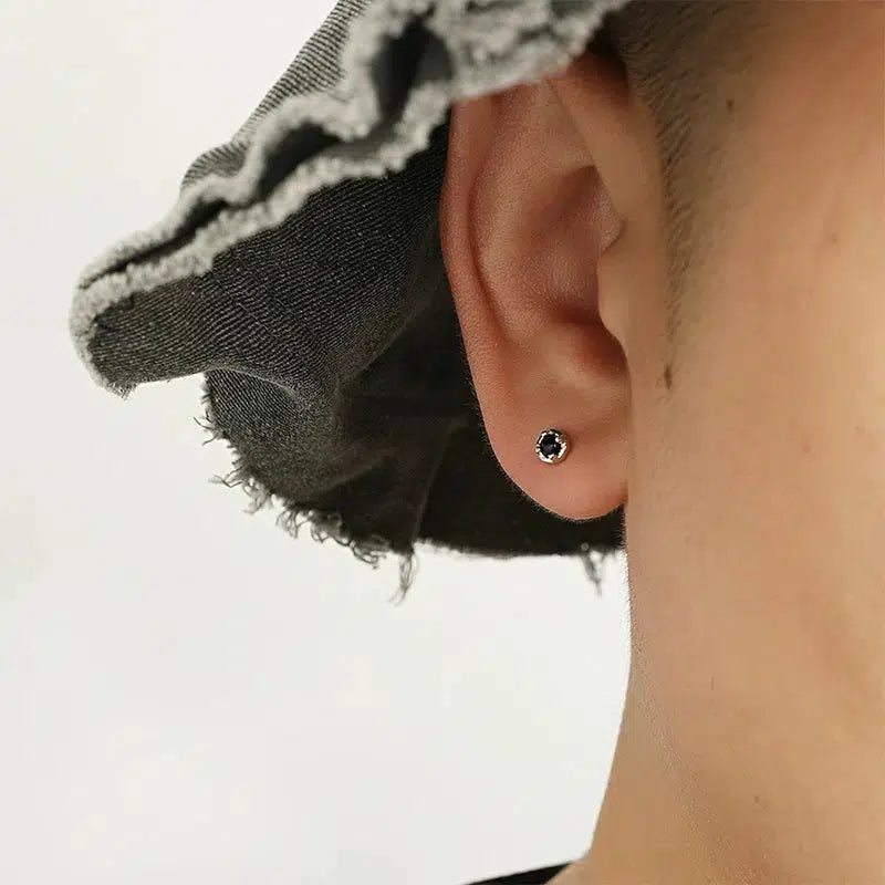 Black Crystal Stud Earrings