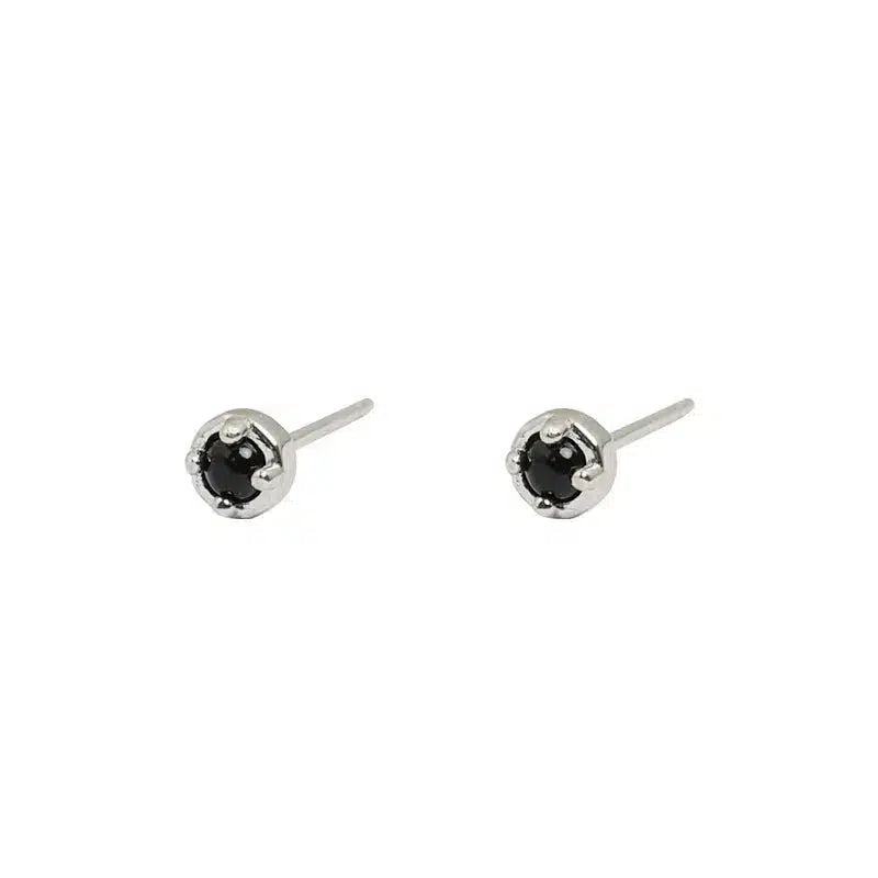 Black Crystal Stud Earrings