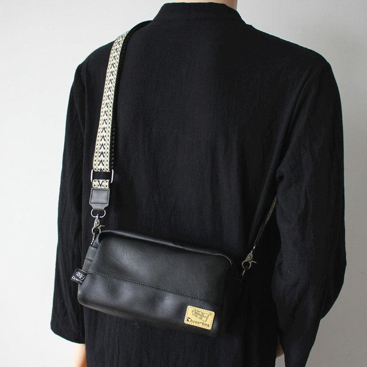 Black Faux Leather Crossbody Bag