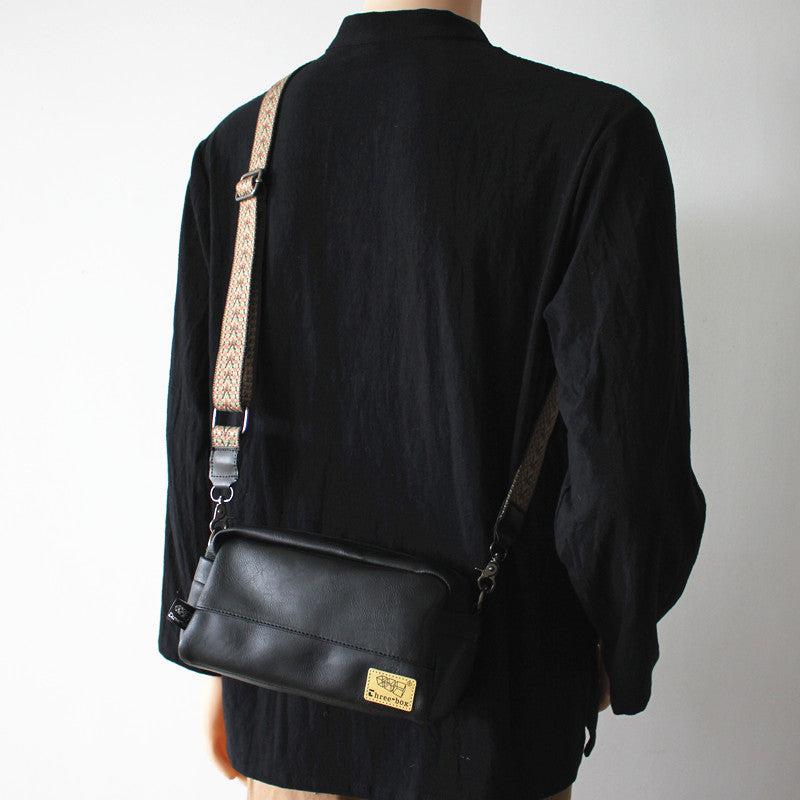 Black Faux Leather Crossbody Bag