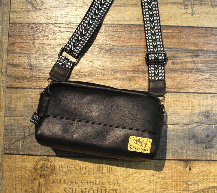 Black Faux Leather Crossbody Bag