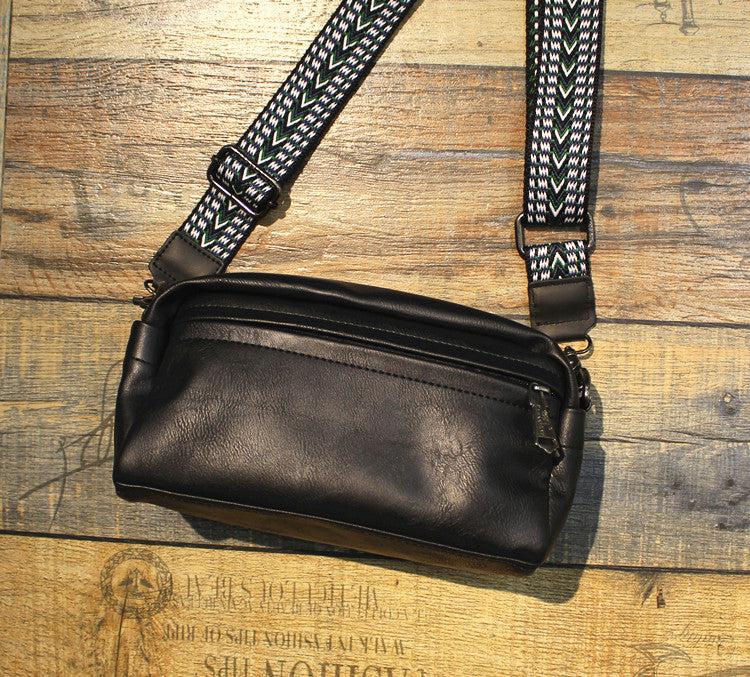 Black Faux Leather Crossbody Bag