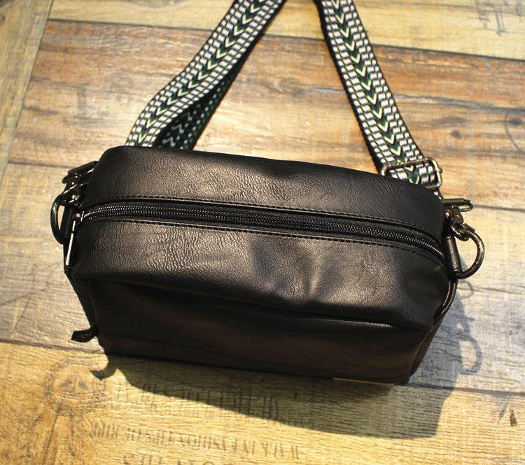 Black Faux Leather Crossbody Bag